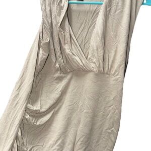 Ann Taylor Beige Ruched Dress